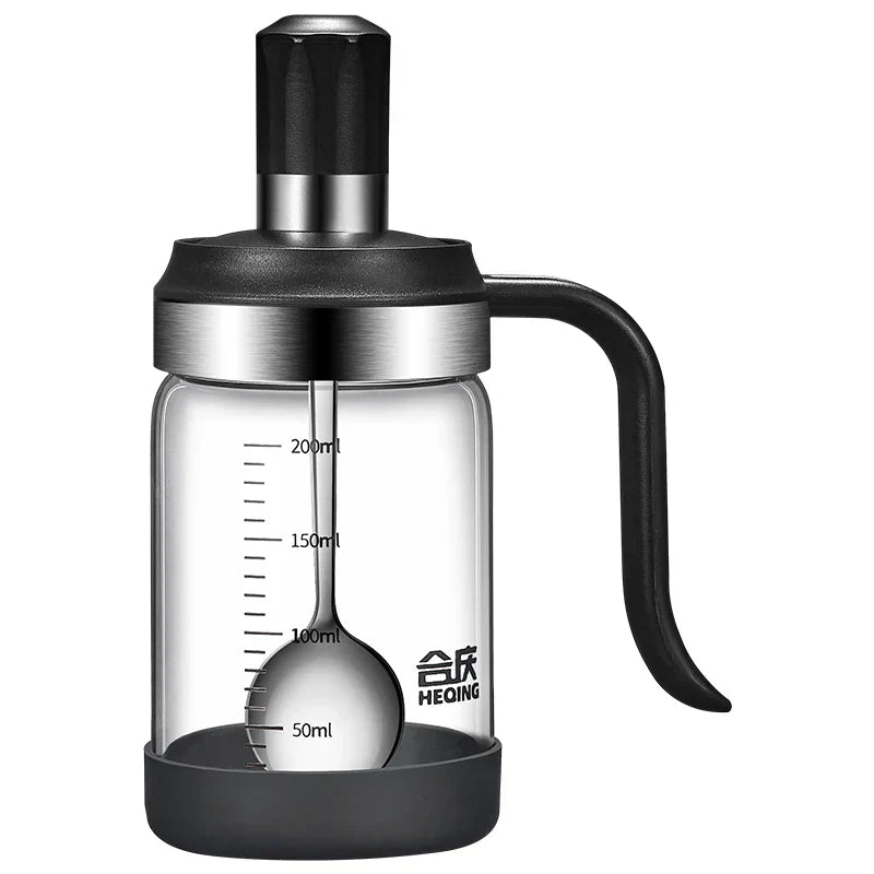 Spice Seasoning Bottle Kitchen Glass Transparent Bottle With Spoon