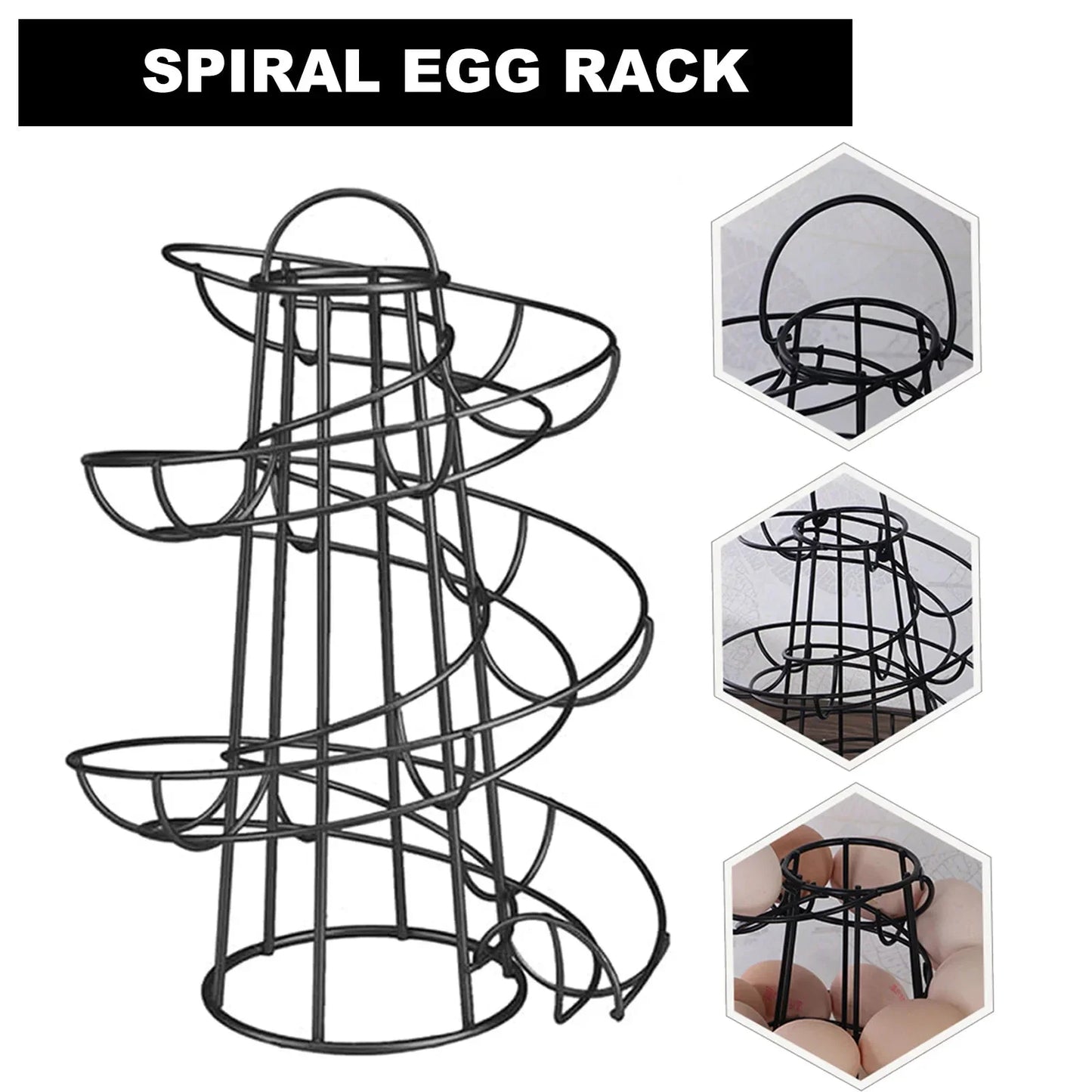 Spiral Egg Rack Egg Stand Multi-functional Metal Spiral Egg Basket