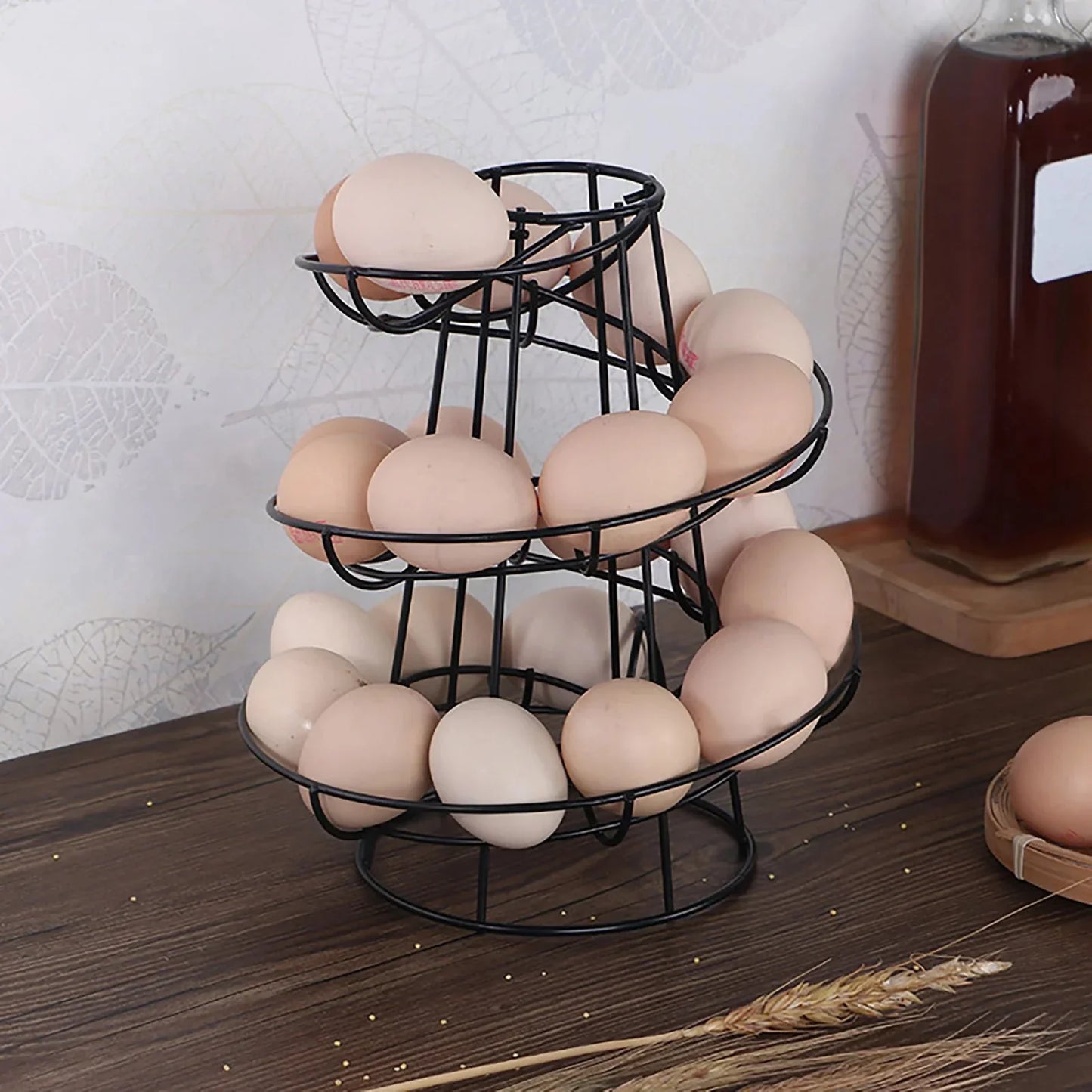 Spiral Egg Rack Egg Stand Multi-functional Metal Spiral Egg Basket