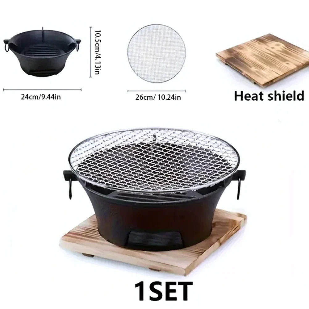 Stainless Steel BBQ Grill Tabletop Cast Iron Charcoal Grill Stove