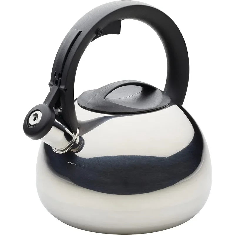 Stainless Steel Egg Shaped Whistling Kitchen Tea Kettle Color Silver