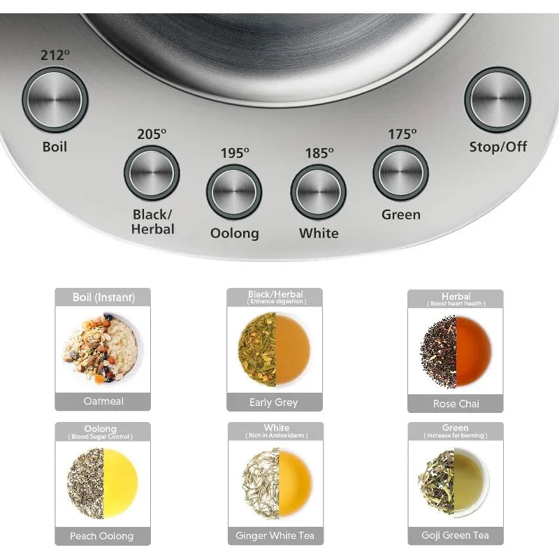 Stainless Steel Electric Kettle Removable Infuser Auto Keep Warm