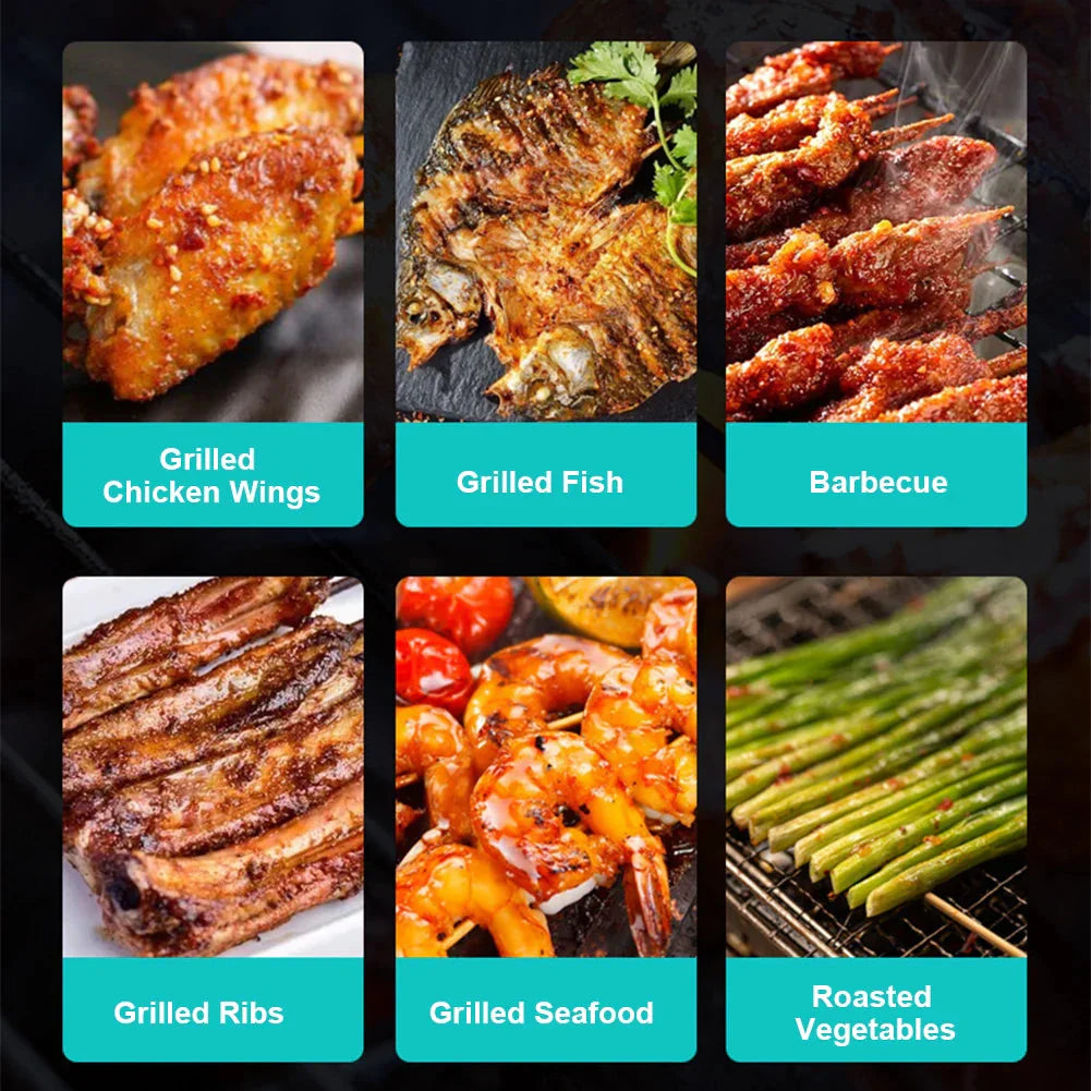 Stainless Steel Folding Grill Net Clip Square Grill Net Detachable Grill