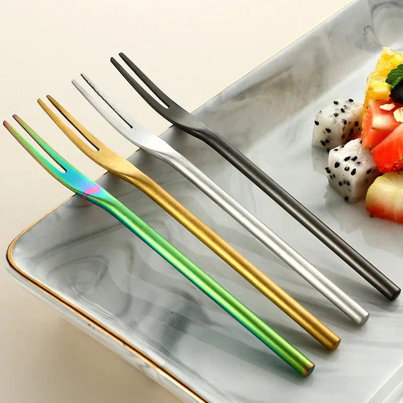 Stainless Steel Fruit Fork For Dessert Cake Snack Forks Tableware