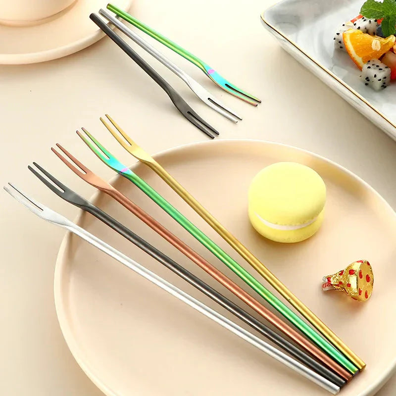 Stainless Steel Fruit Fork For Dessert Cake Snack Forks Tableware