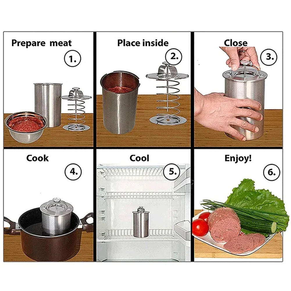 Stainless Steel Ham Maker Meat Press Cooker Mold with Thermometer