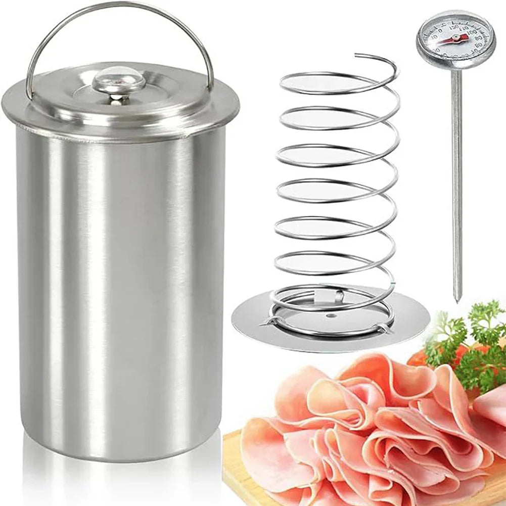 Stainless Steel Ham Maker Meat Press Cooker Mold with Thermometer