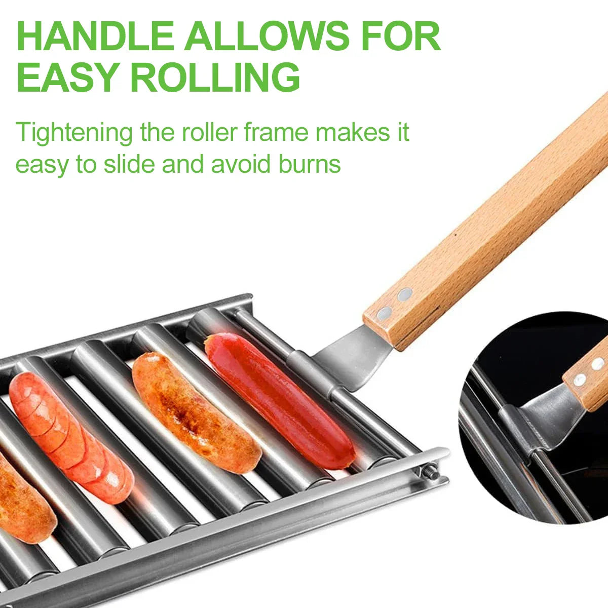 Stainless Steel Hotdog Sausage Grill Roller Rack Barbecue Tools