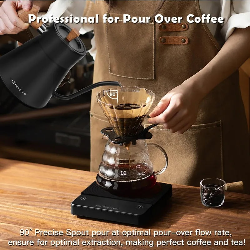 Stainless Steel Interior with Leak Proof Gooseneck Electric Tea Kettle