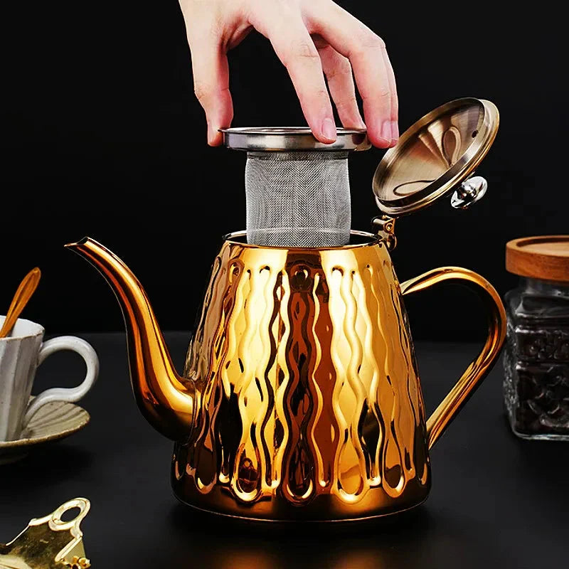 Stainless Steel Kettle with Filter Induction Teapot Tea Accessories