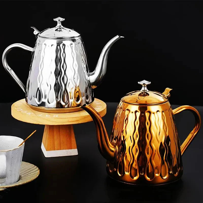 Stainless Steel Kettle with Filter Teapot Tea Kitchen Accessories