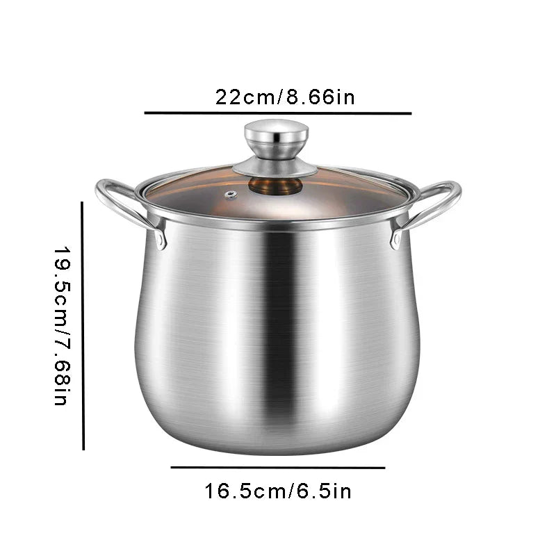 Stainless Steel Large Capacity Soup Pot Induction Gas Stove Cooker