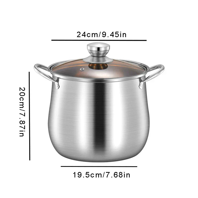 Stainless Steel Large Capacity Soup Pot Induction Gas Stove Cooker
