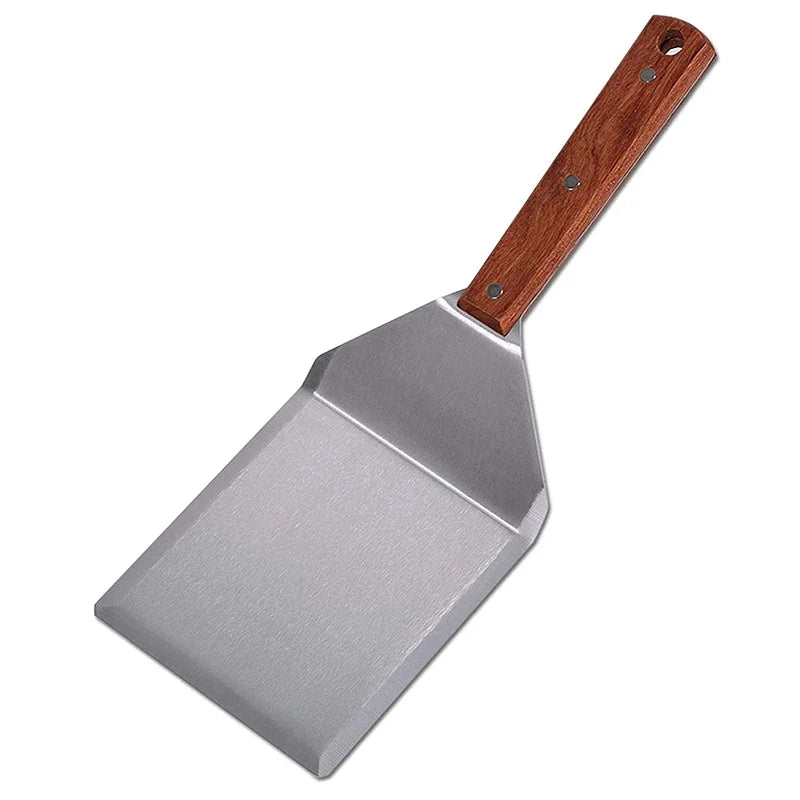 Stainless Steel Large Grill Spatula with Cutting Edges Tool for BBQ