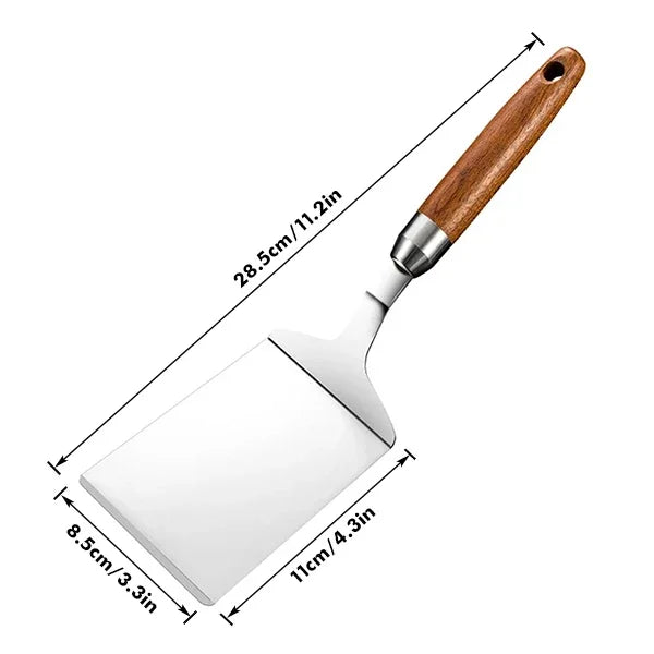 Stainless Steel Large Grill Spatula with Cutting Edges Tool for BBQ