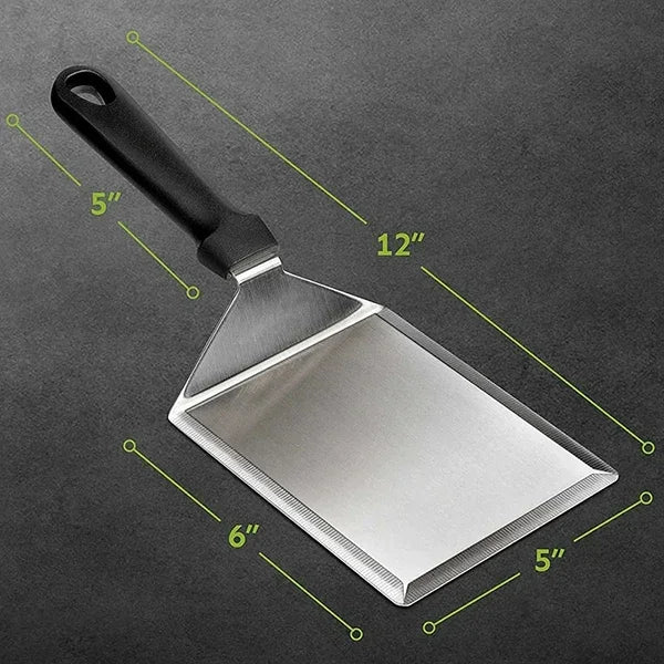 Stainless Steel Large Grill Spatula with Cutting Edges Tool for BBQ