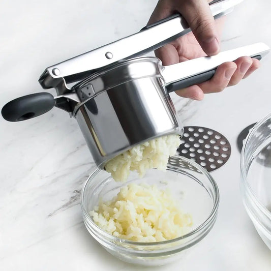 Stainless Steel Potato Ricer with 3 Interchangeable Fineness Discs