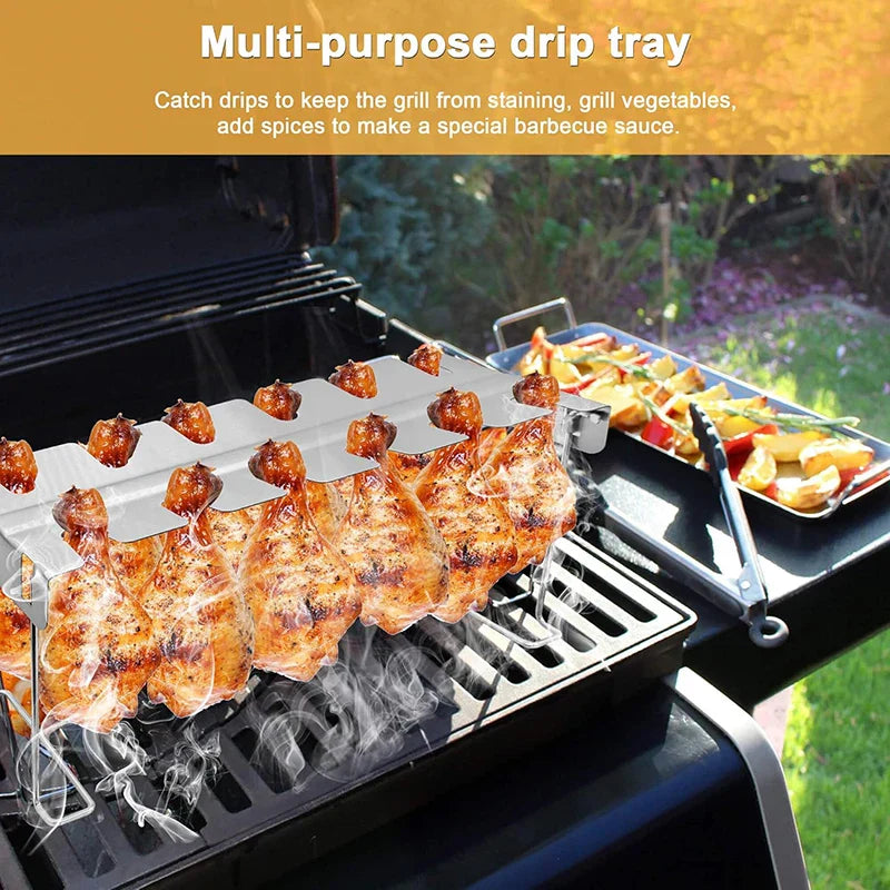 Stainless Steel Roasting and Grill Rack Stand BBQ Accessories