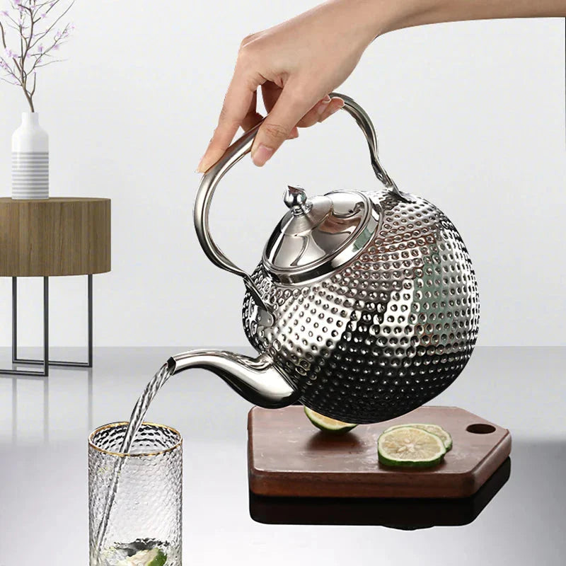 Stainless Steel Stove Top Kettle Restaurant Teapot with Removable Infuser