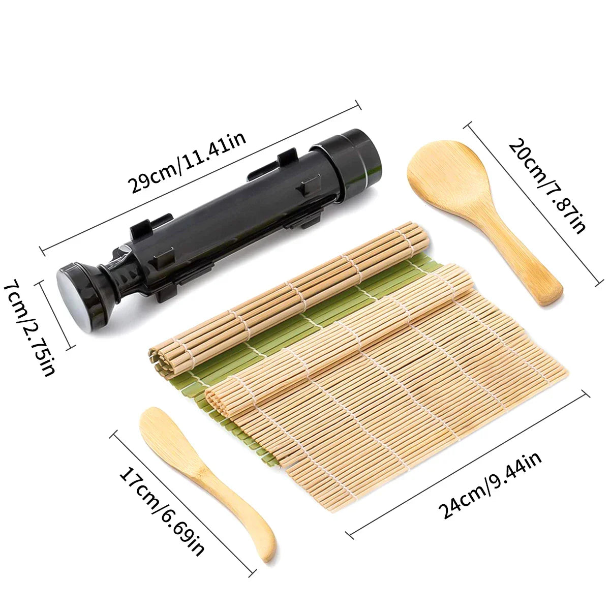 Sushi Bazooka Rice Mold Bamboo Rolling Mat Sushi Maker Set