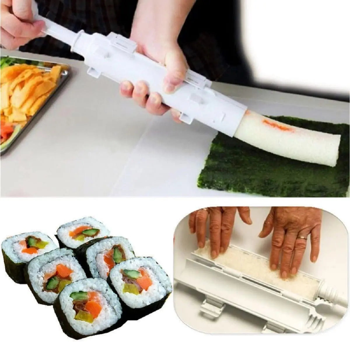 Sushi Bazooka Rice Mold Bamboo Rolling Mat Sushi Maker Set
