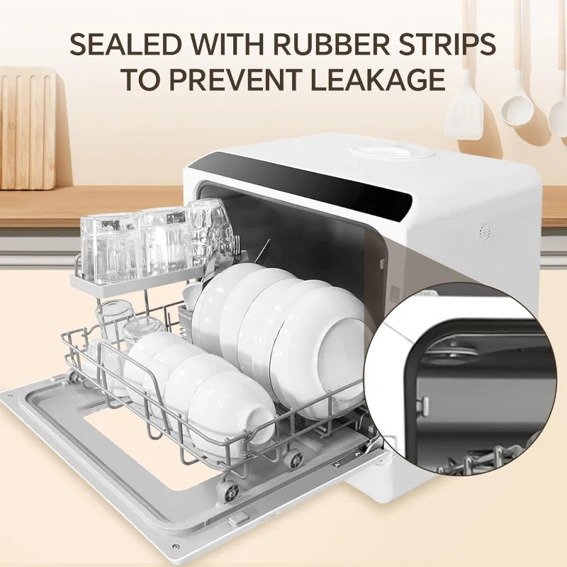 Tabletop Dishwasher With Water Tank 6 Wash Programs Portable Dishwasher