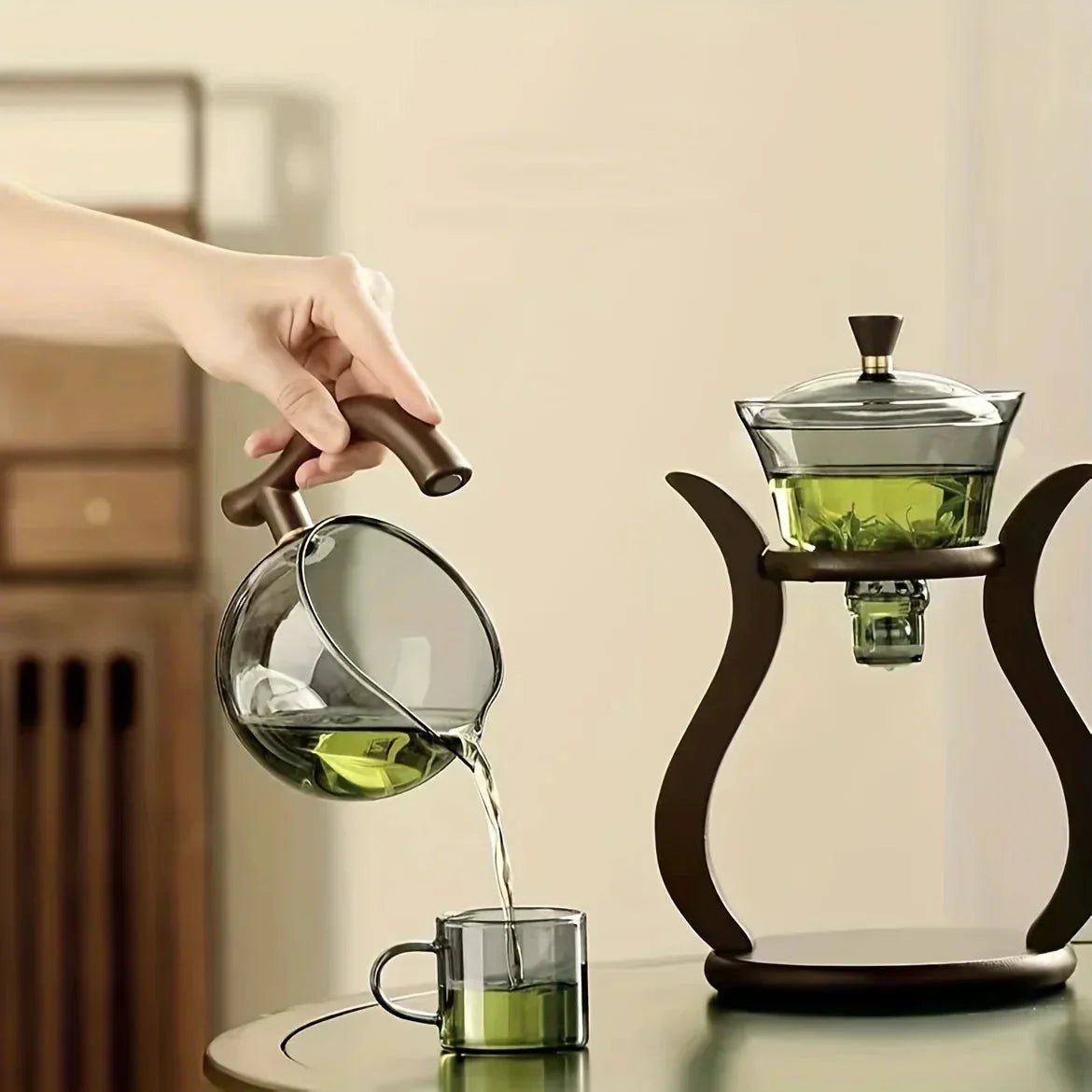 Tea Set Semi-Automatic Teapot with Infuser Magnetic Switch Glassware