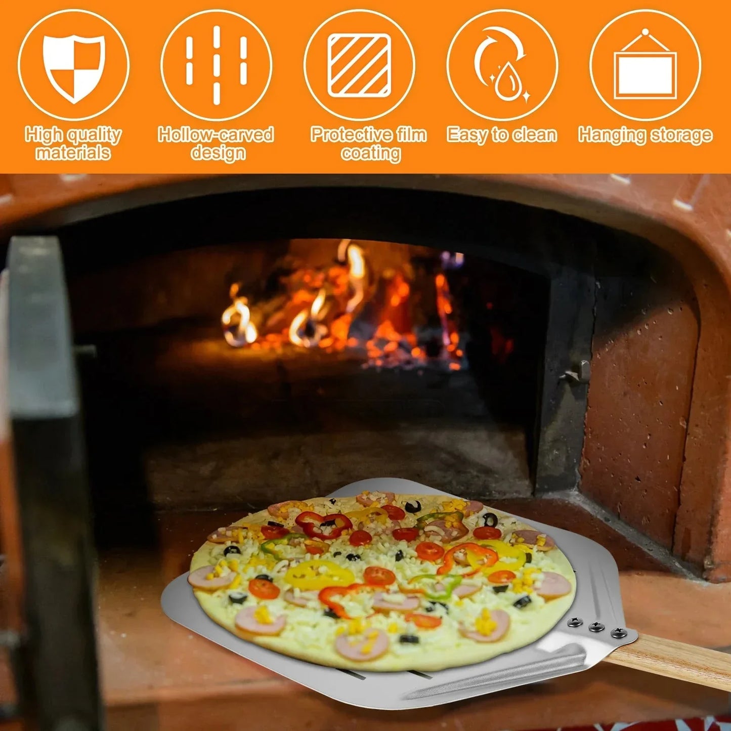 Aluminium Alloy Pizza Shovel with Wood Handle Perfect for Pizza Lovers