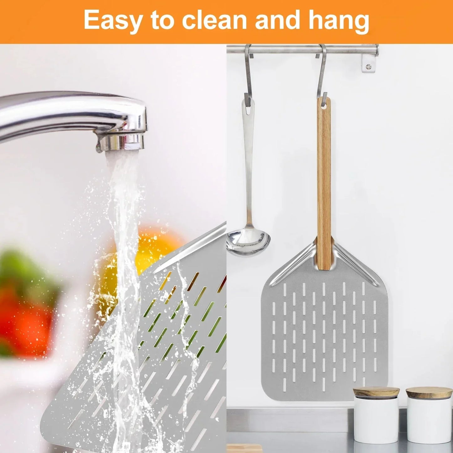 Aluminium Alloy Pizza Shovel with Wood Handle Perfect for Pizza Lovers