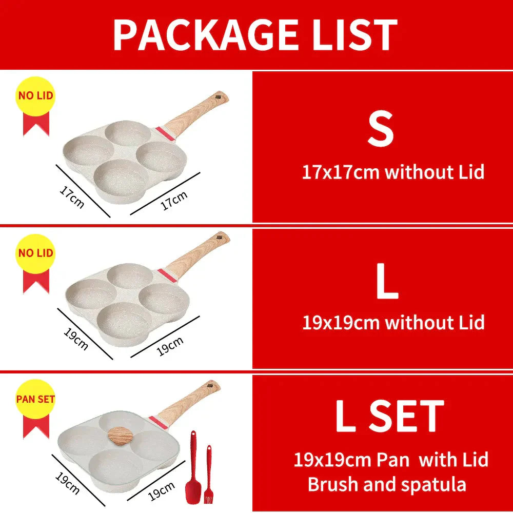 Thickened Omelet Egg Frying Pan with Lid Nonstick 4 Cups Pancake Pan