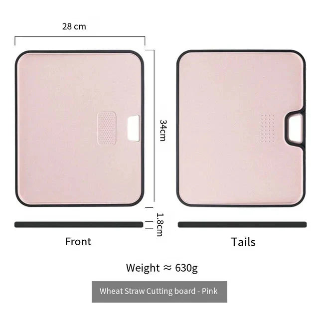 Wheat Straw Cutting Board Chopping Board Hanging Hole Spillover Board