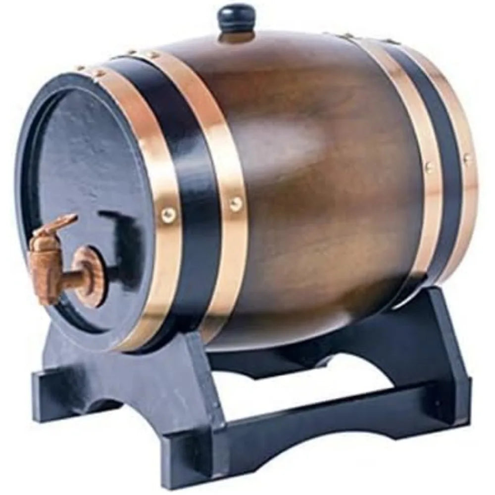 Whiskey Barrel Dispenser Oak Aging Barrel Decanter for Liquors