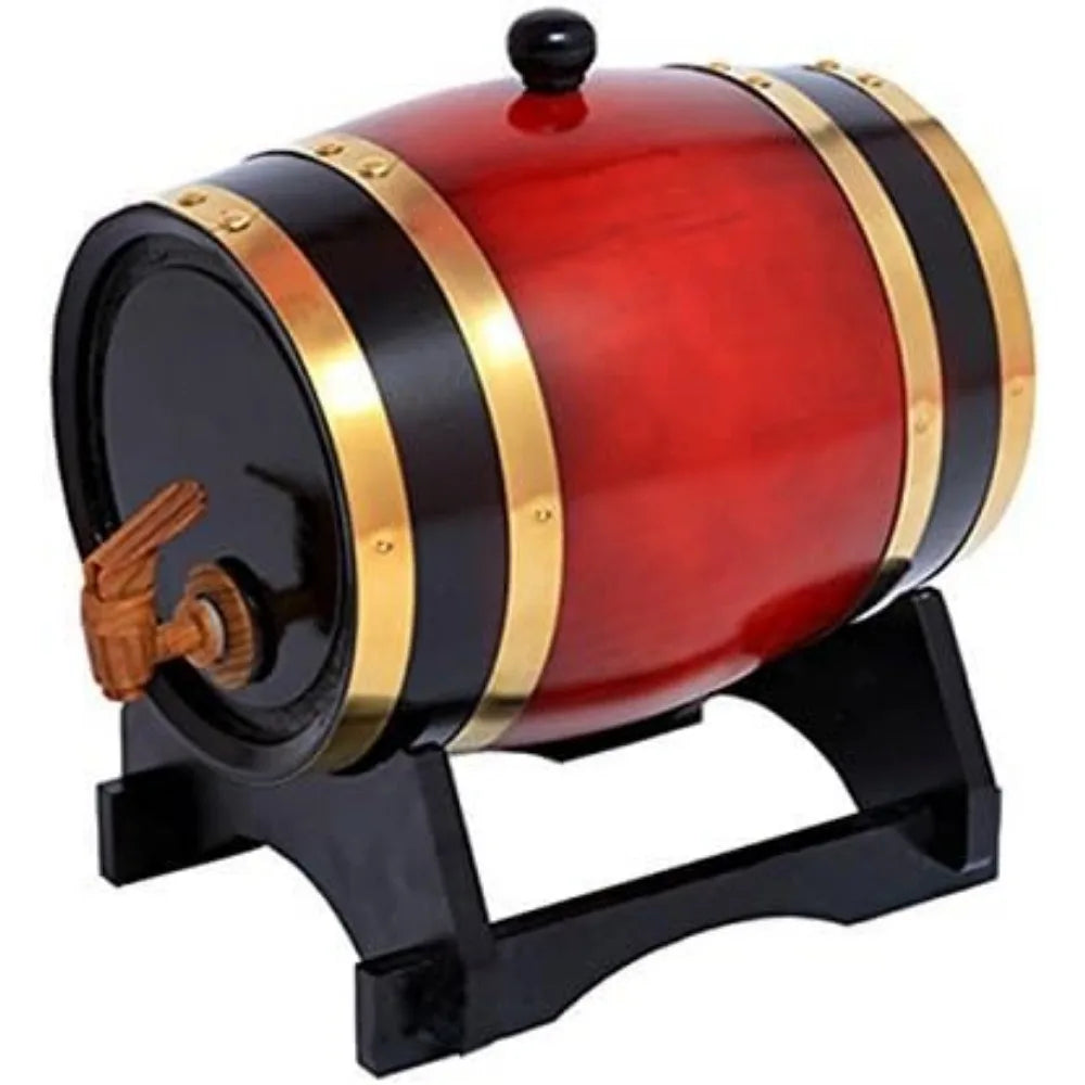 Whiskey Barrel Dispenser Oak Aging Barrel Decanter for Liquors