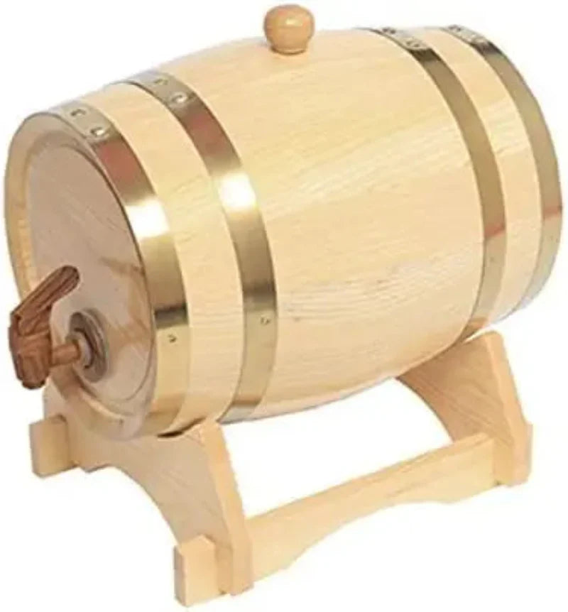 Whiskey Barrel Dispenser Oak Aging Barrel Decanter for Liquors