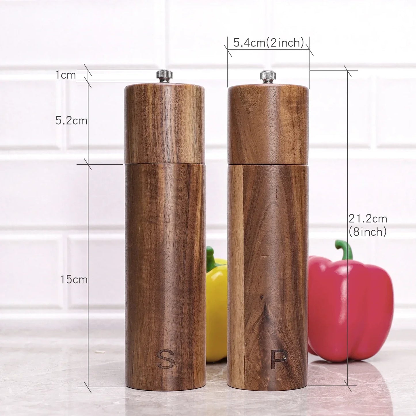 Wooden Manual Salt and Pepper Mills Grinder Kitchen Tableware Tools